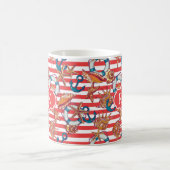 Modisches Monogramm des Strand-Muster-| Kaffeetasse (Mittel)