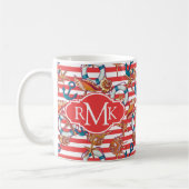 Modisches Monogramm des Strand-Muster-| Kaffeetasse (Links)