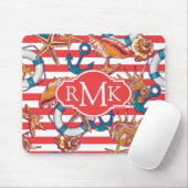 Modisches Monogramm des Strand-Muster-| Mousepad (Mit Mouse)