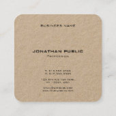 Modisches Monogramm-erstklassige wirkliche Quadratische Visitenkarte (Rückseite)