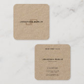 Modisches Monogramm-erstklassige wirkliche Quadratische Visitenkarte (Vorne/Hinten)