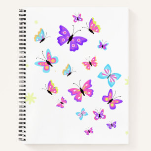 modisches Notebook mit farbenfrohen Schmetterlinge Notizblock