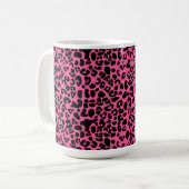 Modisches Pink und schwarzer moderner Kaffeetasse (Vorderseite Links)
