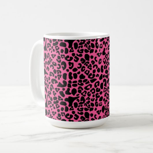 Modisches Pink und schwarzer moderner Kaffeetasse (Vorderseite Links)