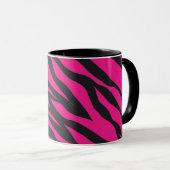 Modisches Pinkpinkfarbener schwarzer Tasse (VorderseiteRechts)