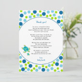 Modisches Punkt-Meeresschildkrötebaby danken Ihnen Dankeskarte (Stehend Vorderseite)