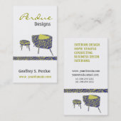 Modisches Retro BlumenSofa-Retro Innendekor Visitenkarte (Vorne/Hinten)