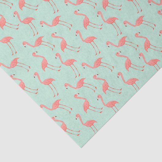 Modisches rosa Flamingo-Muster Seidenpapier (Ausschnitt)