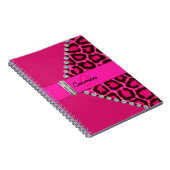Modisches rosa Leopard-und Scharnier-Monogramm Notizblock (Rechte Seite)