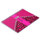 Modisches rosa Leopard-und Scharnier-Monogramm Notizblock (Linke Seite)