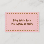 Modisches Rosa und Brown-Bäckerei-Visitenkarte Visitenkarte (Rückseite)