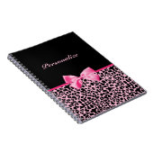 Modisches rosa und schwarzes Leopard-Pink-Band Notizblock (Rechte Seite)
