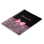 Modisches rosa und schwarzes Leopard-Pink-Band Notizblock (Linke Seite)