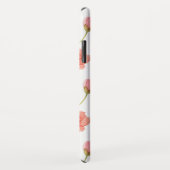 Modisches rotes Aquarell-Blumenmuster-Monogramm Case-Mate iPhone Hülle (Hinten/Rechts)