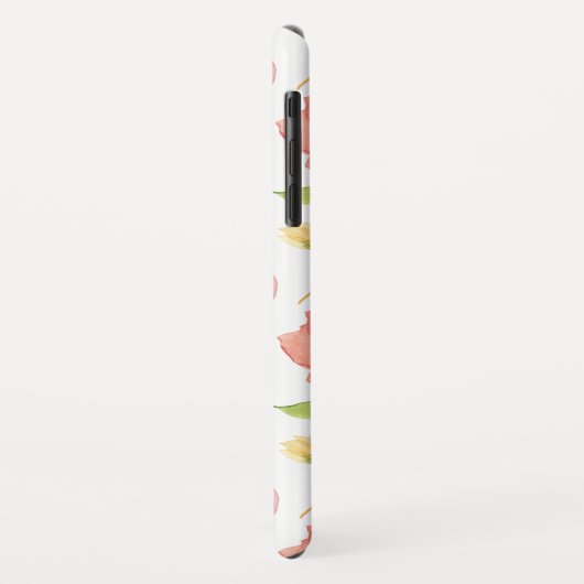 Modisches rotes Aquarell-Blumenmuster-Monogramm Case-Mate iPhone Hülle (Hinten/Links)