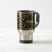 Modisches Safari-Leopard-Druck-Monogramm Reisebecher (VorderseiteRechts)