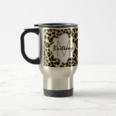 Modisches Safari-Leopard-Druck-Monogramm Reisebecher (Links)
