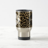 Modisches Safari-Leopard-Druck-Monogramm Reisebecher (Mittel)