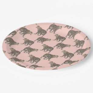 Modisches schickes Leopardtiermuster Pappteller