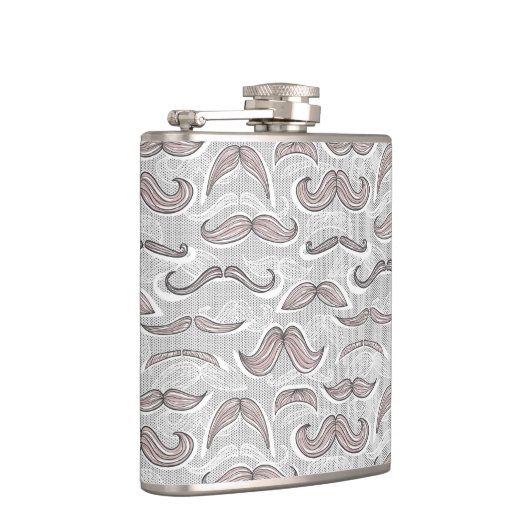 Modisches Schnurrbart-Muster Flachmann (Rechts)