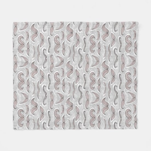 Modisches Schnurrbart-Muster Fleecedecke (Vorderseite (Horizontal))