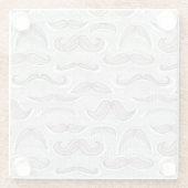 Modisches Schnurrbart-Muster Glasuntersetzer (Rückseite)