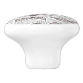 Modisches Schnurrbart-Muster Keramikknauf (Seitenansicht)