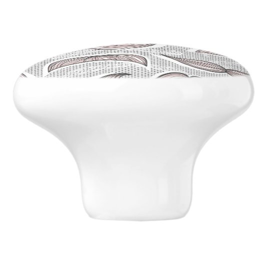 Modisches Schnurrbart-Muster Keramikknauf (Seitenansicht)