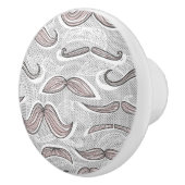 Modisches Schnurrbart-Muster Keramikknauf (Rechts)