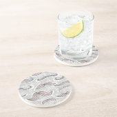 Modisches Schnurrbart-Muster Sandstein Untersetzer (Seite)