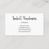 Modisches schwarzes u. weißes unbedeutendes visitenkarte (Rückseite)