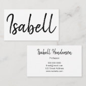 Modisches schwarzes u. weißes unbedeutendes visitenkarte (Vorne/Hinten)