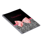 Modisches Schwarzweiss-Leopard-Druck-Rosa-Band Notizblock (Rechte Seite)