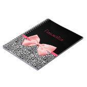 Modisches Schwarzweiss-Leopard-Druck-Rosa-Band Notizblock (Linke Seite)