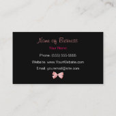 Modisches Schwarzweiss-Leopard-Druck-Rosa-Band Visitenkarte (Rückseite)