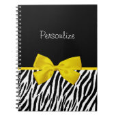 Modisches Schwarzweiss-Zebra-Druck-Gelb-Band Notizblock (Vorderseite)
