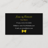 Modisches Schwarzweiss-Zebra-Druck-Gelb-Band Visitenkarte (Rückseite)