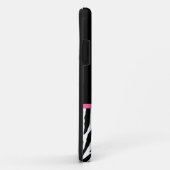 Modisches Schwarzweiss-Zebra-Druck-Rosa-Band Case-Mate iPhone Hülle (Hinten/Rechts)