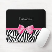 Modisches Schwarzweiss-Zebra-Druck-Rosa-Band Mousepad (Mit Mouse)