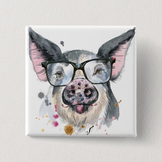 Modisches Schwein Button (Vorderseite)