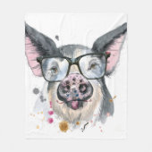 Modisches Schwein Fleecedecke (Vorderseite)