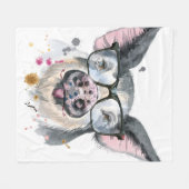 Modisches Schwein Fleecedecke (Vorderseite (Horizontal))