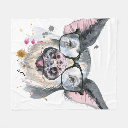 Modisches Schwein Fleecedecke (Vorderseite (Horizontal))