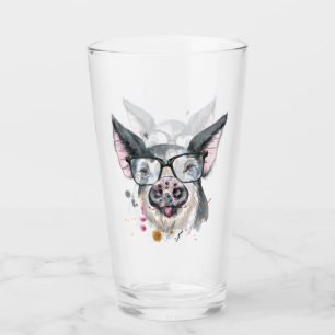 Modisches Schwein Glas