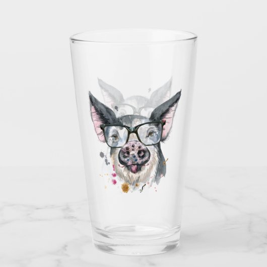 Modisches Schwein Glas (Vorderseite)