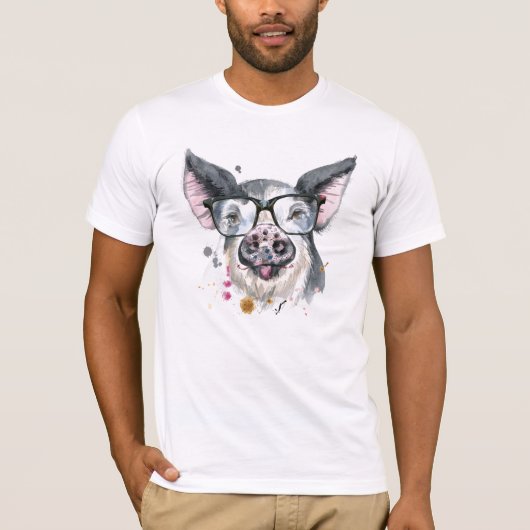 Modisches Schwein T-Shirt (Vorderseite)