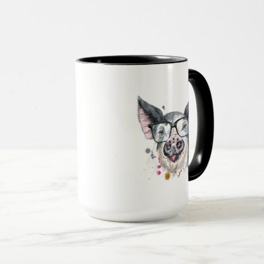 Modisches Schwein Tasse (VorderseiteRechts)