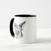 Modisches Schwein Tasse (Vorderseite Links)