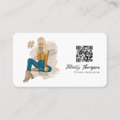 Modisches Selfie-Mädchen QR-Code Visitenkarte (Vorderseite)