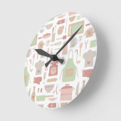 Modisches stilvolles Küchen-Kochgerät-Muster Runde Wanduhr (Winkel)